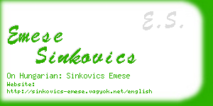 emese sinkovics business card